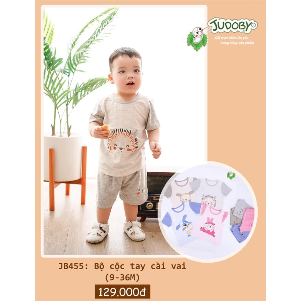 (6-36M) Bộ cộc tay cài vai vải sợi tre (bamboo) - JUDOBY