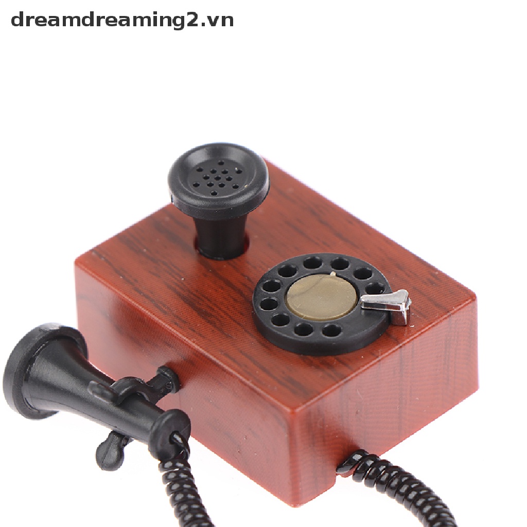 Mô Hình Điện Thoại Để Bàn 2Vn Kiểu Cổ Điển Dùng Trang Trí Nhà Búp Bê