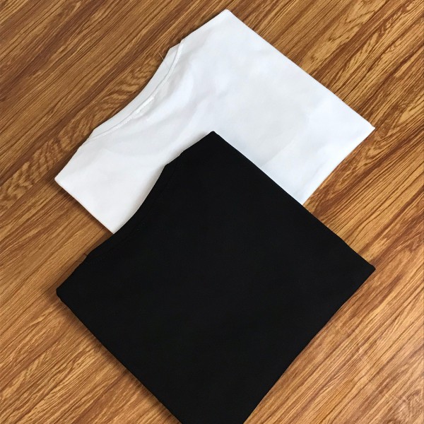 Áo Thun Nam Đen Trắng Ngắn Tay Cổ Tròn Vải Cotton Xịn