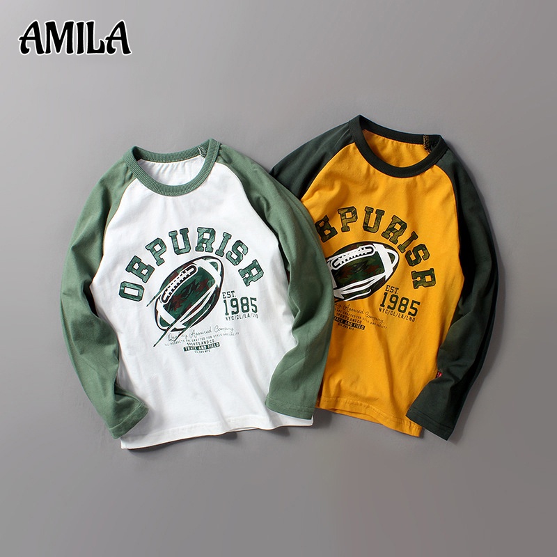 Áo thun AMILA cotton tay dài phong cách Hàn Quốc thời trang mới dành cho trẻ em