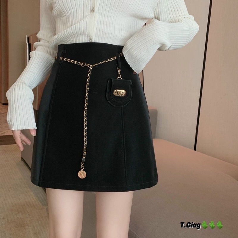 Chân váy  kèm thắt lưng dây có túi