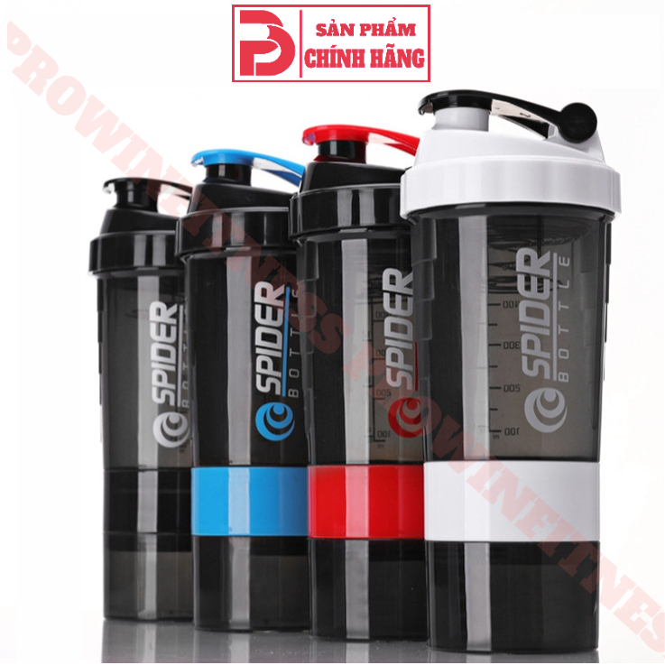 Bình Nước Lắc Whey Tập Gym Shaker Thể Thao 3 Ngăn Tiện Dụng Prowin fitness 500 ML