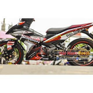 Tem Trùm Exciter 150 Đen Trắng Đỏ Scoppion