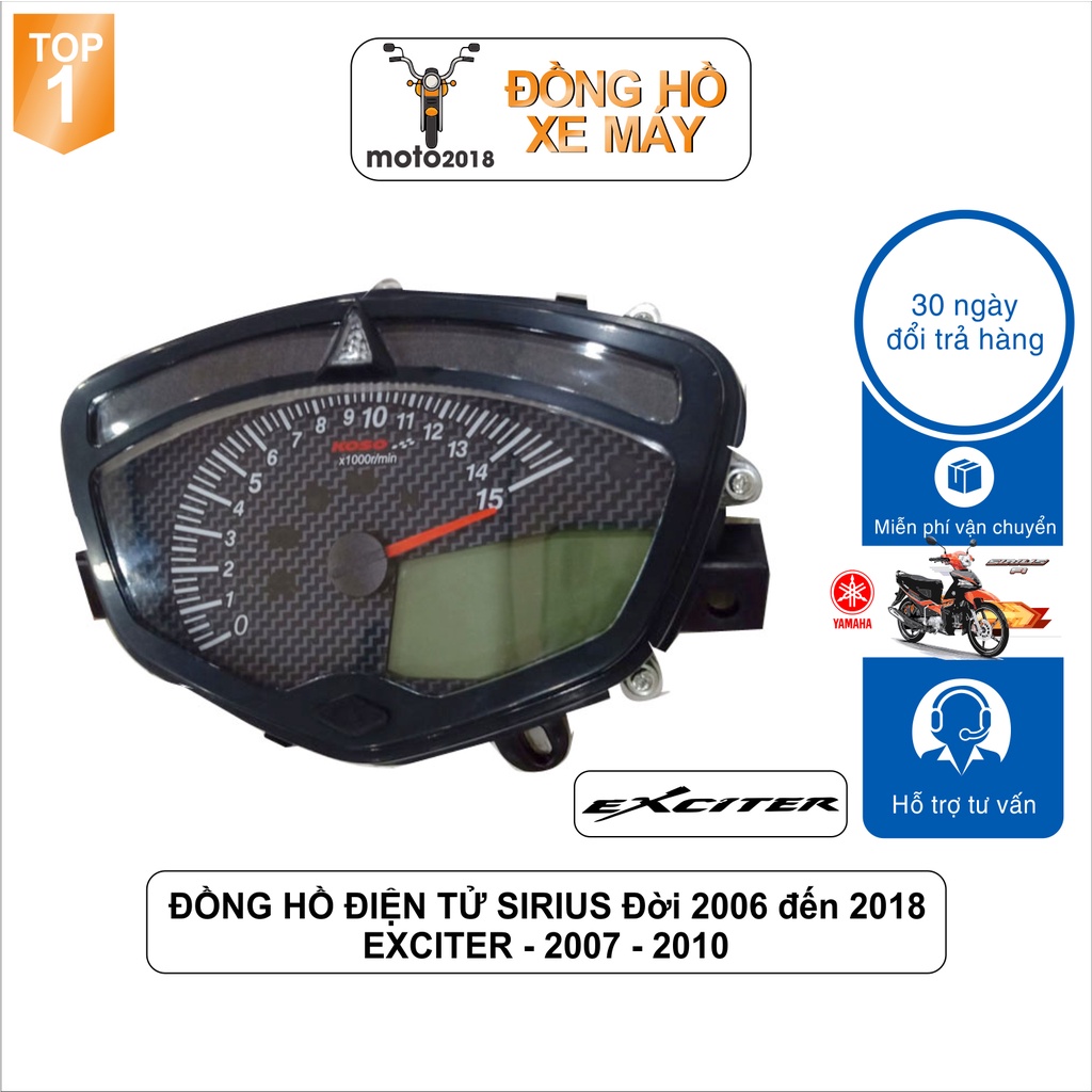 Đồng hồ điện tử KOSO Có Vân siêu chất gắn SIRIUS - EXCITER A1045