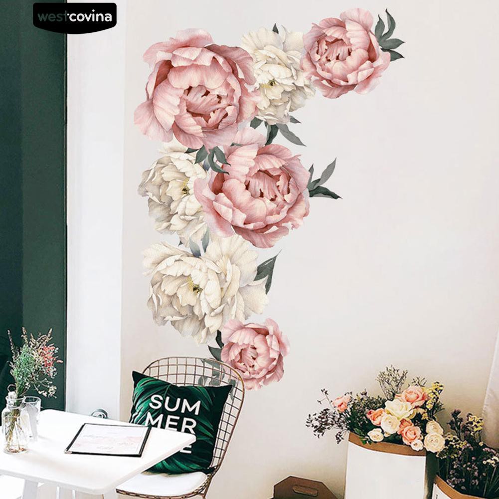 Bộ miếng dán tường hình hoa mẫu đơn