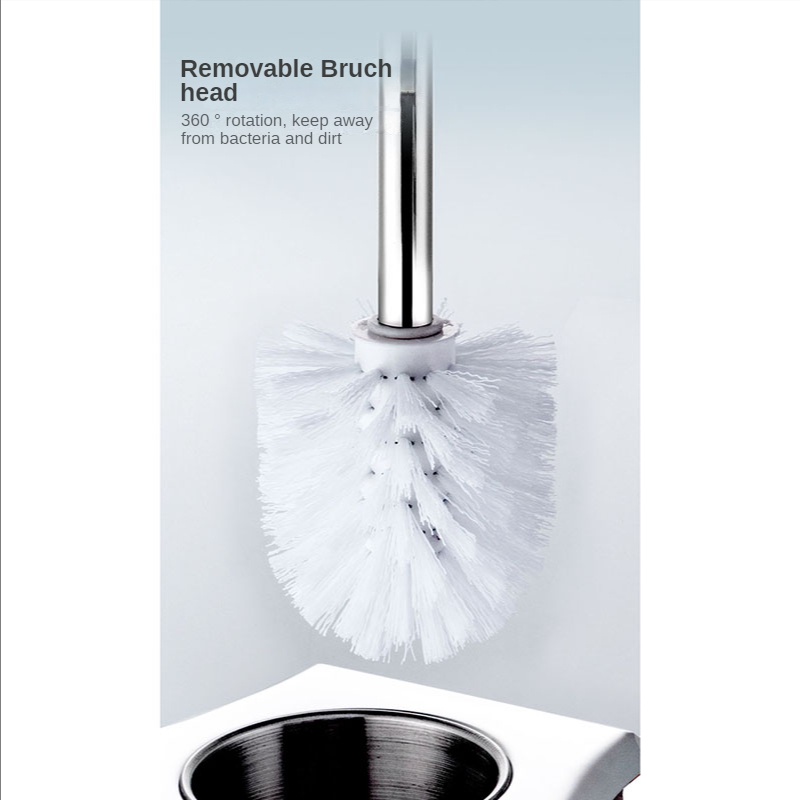 Cọ chà rửa toilet XINKUNLON thép không gỉ 304 sử dụng kép có khay giữ sử dụng cho gia đình