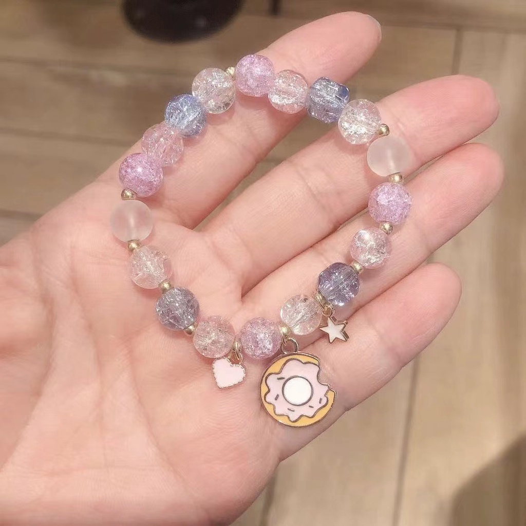 Vòng Tay Hợp Kim Đính Ngọc Trai Kiểu Hoạt Hình Xinh Xắn Cho Bé | Vòng Đeo Tay Bảy Màu | Trang Sức Cho Nữ