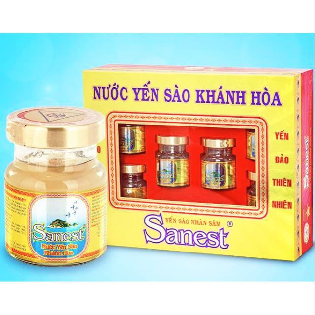 COMBO 2 HỘP Nước yến sanest với nhân sâm hộp 6 hũ 70ml-PP Sâm Yến