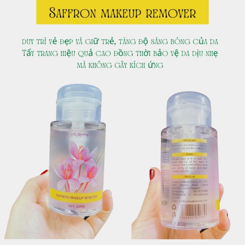 Nước tẩy trang Saffron Makeup Remover