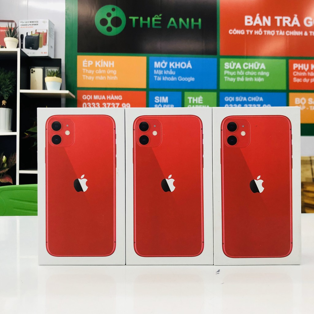 [Mã ELHACE giảm 4% đơn 300K] Hộp iPhone 11 màu đỏ / hộp iP 11 màu đỏ / vỏ iPhone 11 linh kiện