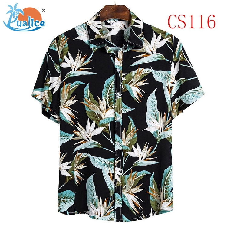 Áo sơ mi nam ngắn tay in họa tiết thời trang