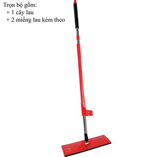 (MẪU HOT) CÂY LAU NHÀ TỰ VẮT 360 ĐỘ CÓ GẠT NƯỚC CAO CẤP, 2 MIẾNG LAU,  BÔNG LAU KÍCH THƯỚC 11X38CM