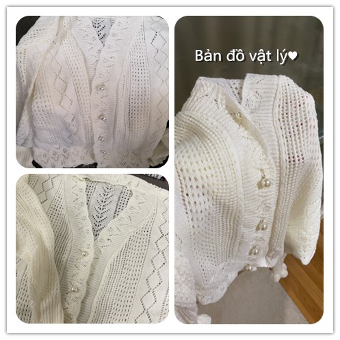 Áo Khoác Cardigan Dệt Kim Tay Dài Dáng Rộng Phong Cách Hàn Quốc