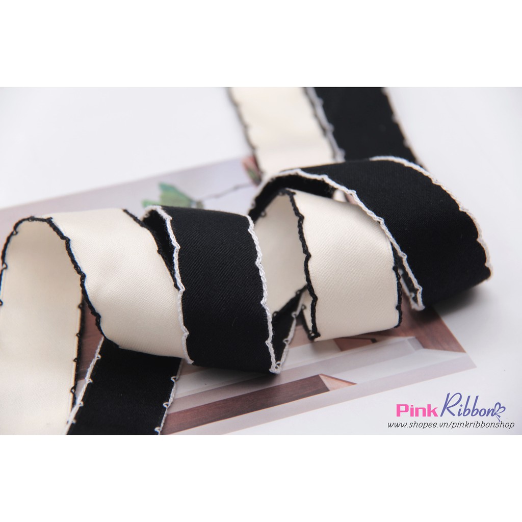 Lụa mờ thêu viền bô đê 25-38mm