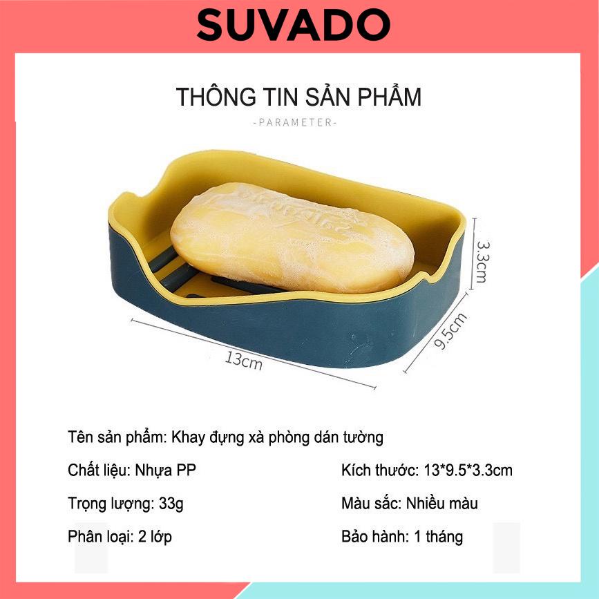 Khay đựng xà phòng xà bông dán tường 2 lớp đẹp dễ thương  KXP01 SUVADO