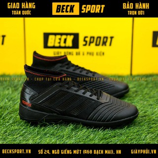 Giày Bóng Đá  Predator 19.3  Đen Tuyền Cao Cổ TF