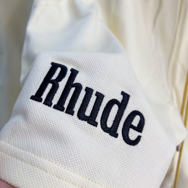 ⚡️ - Set Quần Áo RHUDE x McLaren Pique Vintage Racer Polo/Short, Bộ quần áo RHUDE màu be