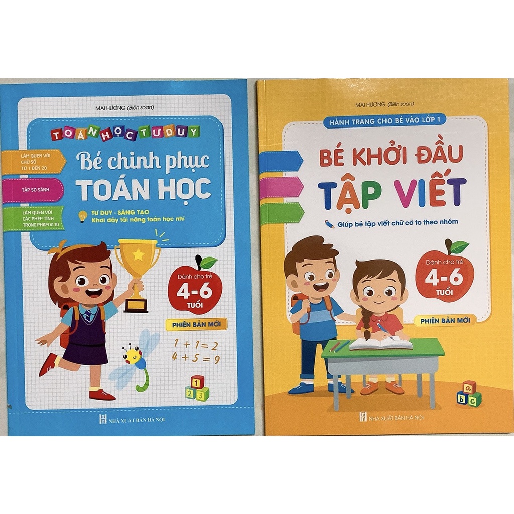 Sách - Combo Bé chinh phục toán học, Bé khởi đầu tập viết và Tập đánh vần tiếng việt (3 quyển)