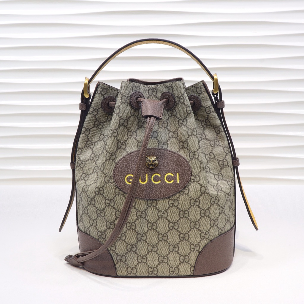 Ba lô dây rút thời trang cao cấp Gucci GG GC thiết kế họa tiết monogram, phong cách cá tính