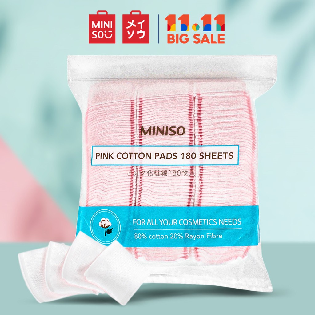 Bông tẩy trang Dụng cụ trang điểm tẩy trang từ bông cao cấp cotton pad Miniso (Trắng)