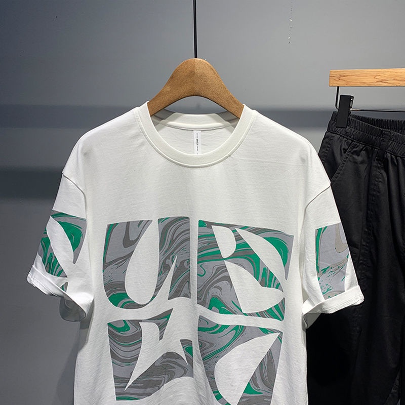 Áo Thun Tay Ngắn Dáng Rộng Phong Cách Hàn Quốc Dễ Phối Đồ Thời Trang Cho Nam