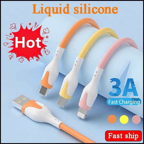 Dây cáp sạc nhanh IPhône / type c / micro usb silicon mềm siêu bền