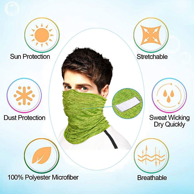 Khăn Choàng Cổ Bandana Liền Mạch Có Túi Lọc Chống Bụi Cho Nam Và Nữ