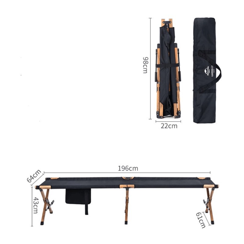 Naturehike đồ cắm trại campoutvn naturehike giường xếp cắm trại du lịch dã ngoại vân gỗ A117 | BigBuy360 - bigbuy360.vn