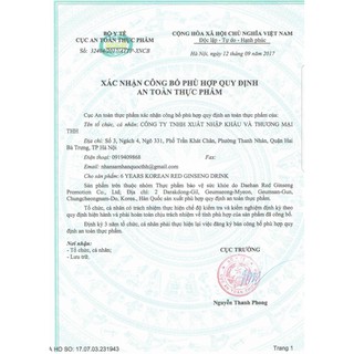 Nước Hồng Sâm Táo Đỏ Hàn Quốc 5.0