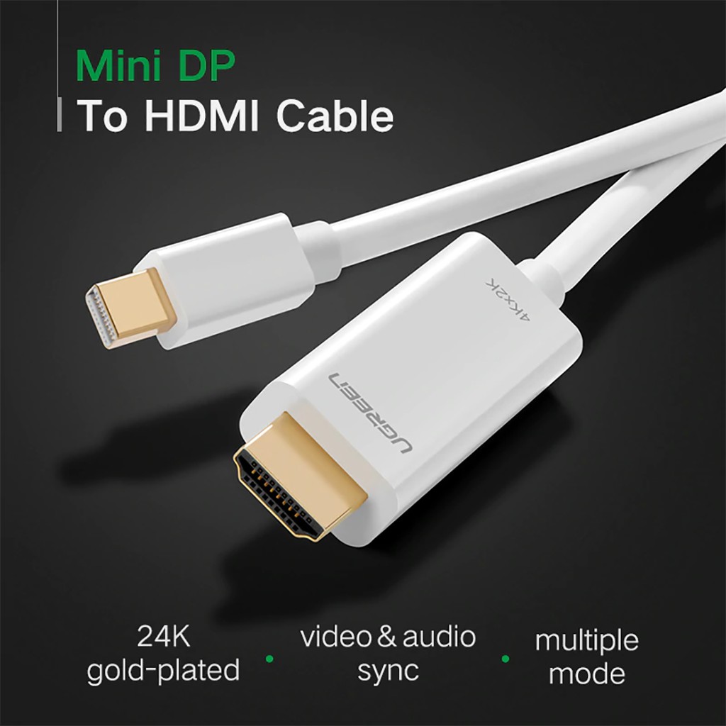 Cáp Mini DisplayPort ra HDMI 1080p@60Hz Cao Cấp UGREEN MD101