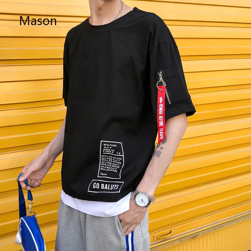 Áo Thun Tay Ngắn Cổ Tròn Vải Cotton Cỡ Lớn In Chữ Thời Trang Hàn Quốc