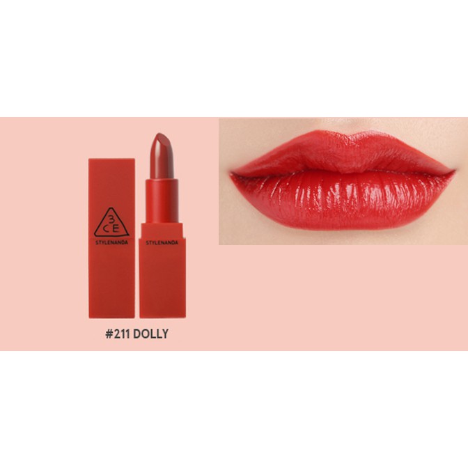 Son Lì 3CE Red Recipe Matte Lip Color #212 Moon - Màu Đỏ Thuần - Chính Hãng 100%