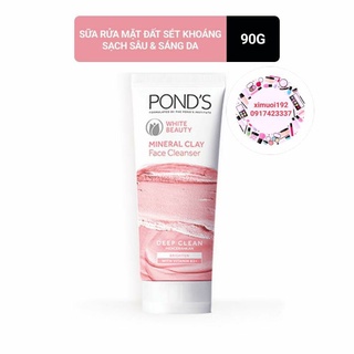 Sữa rửa mặt đất sét khoáng sạch sâu Pond's White Beauty 90 gr