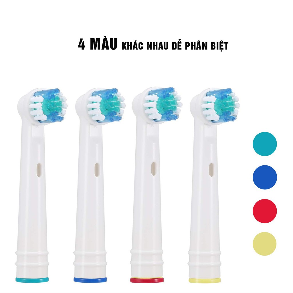 Oral-B Braun SB-17A, Daily set (4 chiếc/vỉ) bộ 4 Đầu Bàn Chải đánh răng điện thay thế Minh House