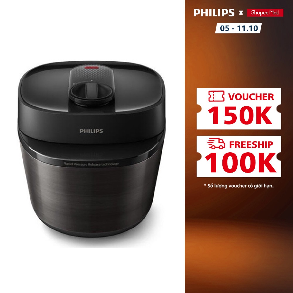 Nồi áp suất đa năng điện tử Philips HD2151 /66 nấu ngon ngon trong 30 phút, công nghệ cao- Hàng Chính Hãng