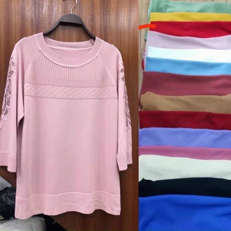 Áo Kiểu Nữ Trơn Chất Len Mongtoghi Hàng Quảng Châu Cao Cấp 2 Size 43-77kg Mặc Vừa