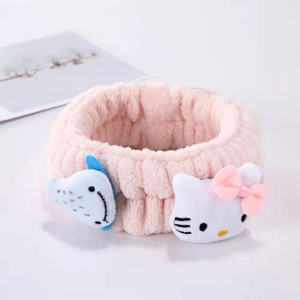 Băng đô rửa mặt co giãn hình mèo Hello Kitty đáng yêu Hàn Quốc