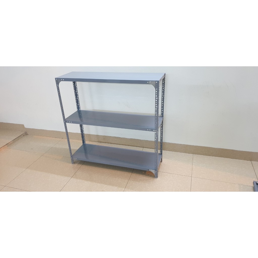 Kệ sắt v lỗ trưng bày lắp ghép đa năng, kệ kho hàng gia dụng 3 tầng . KT: Dài 100cm,Rộng 40cm, Cao 60cm