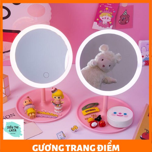 Gương Trang Điểm đề bàn Tích Hợp Đèn LED MAKEP LIGHT MIRROR 3 chế độ ánh sáng[ KÈM DÂY SẠC ]