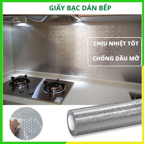 Giấy bạc dán tường bếp sạch sẽ, đẹp