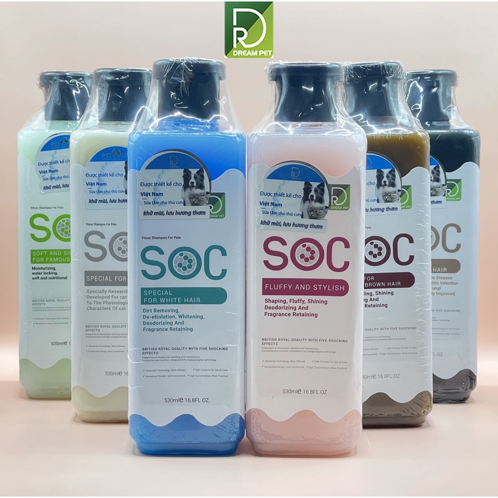 Sữa Tắm Chó Mèo SOC 530ml - Hàng chính hãng, giấy tờ đầy đủ