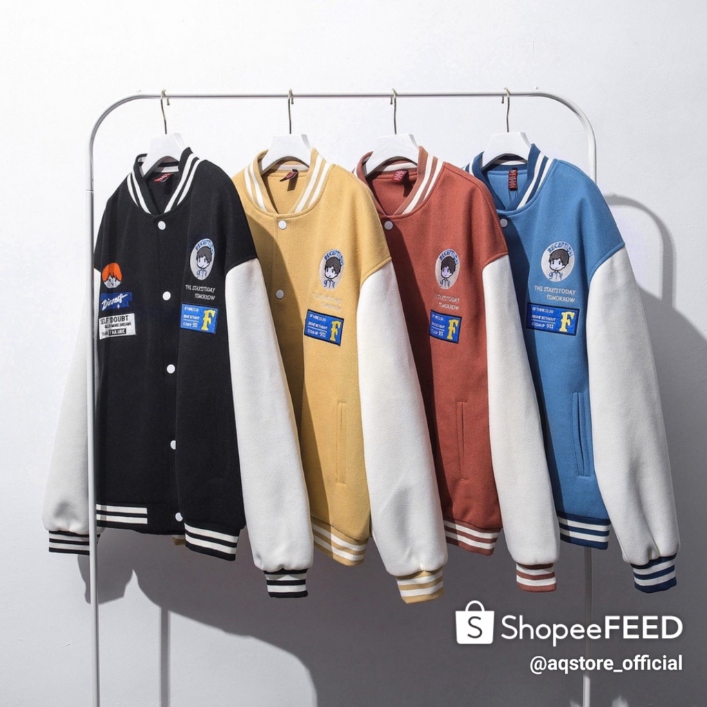 Áo bomber nỉ diner cardigan áo jacket varsity Phong Cách Hàn chất lượng cao cấp- GUTADI