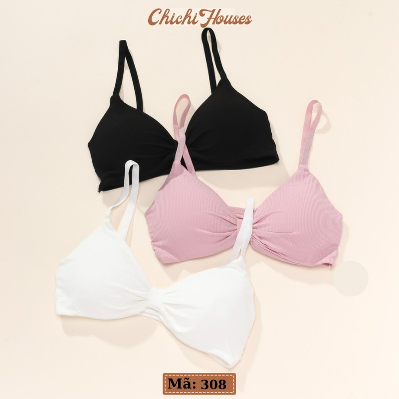 Áo Lót Nữ Hở Lưng💖FreeShip💖Áo bra thắt nơ 2 dây chất cotton không gọng đệm mỏng siêu nâng ngực - M308 | BigBuy360 - bigbuy360.vn