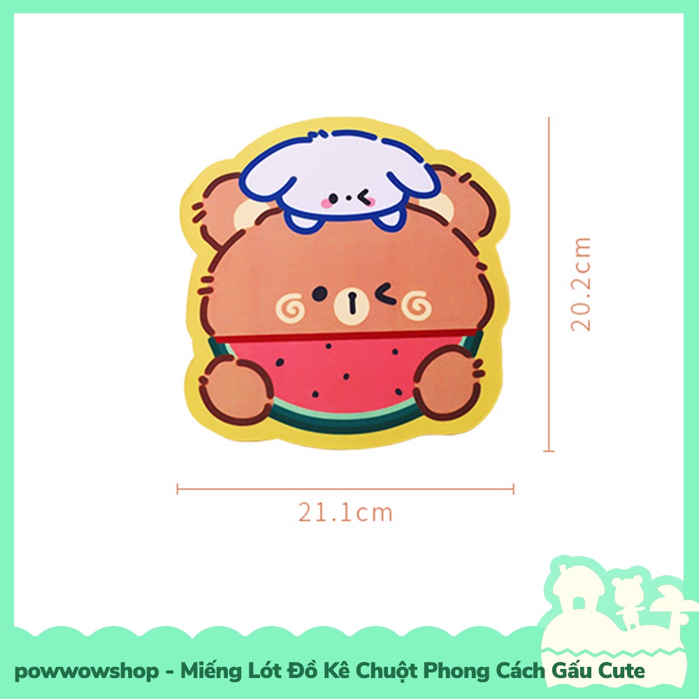 [Sẵn VN - Hỏa Tốc] 20*21cm Bàn Di Chuột Miếng Lót Phong Cách Gấu Bear Cute Đáng Yêu