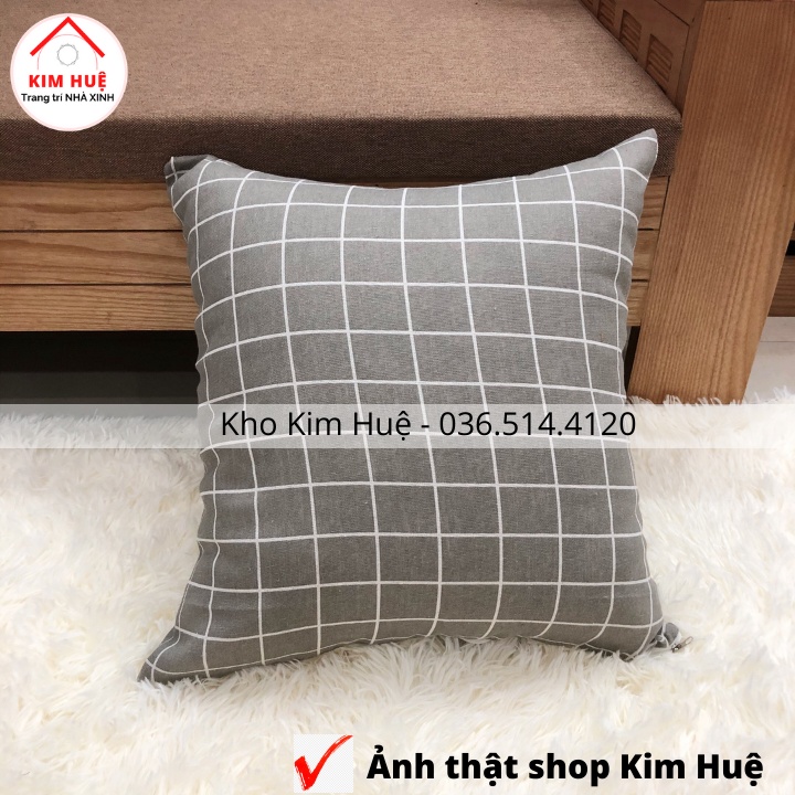 Gối vuông, gối sofa, gối tựa lưng phong cách kẻ hiện đại