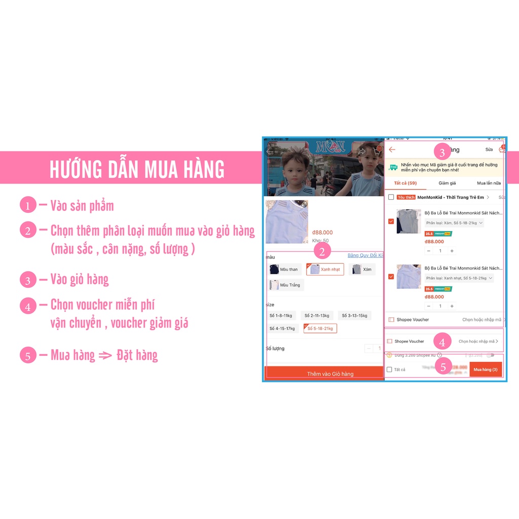 Bộ ba lỗ bé trai Monmonkid Quần áo sát nách thể thao cotton thông hơi cho bé từ 1 đến 5 tuổi