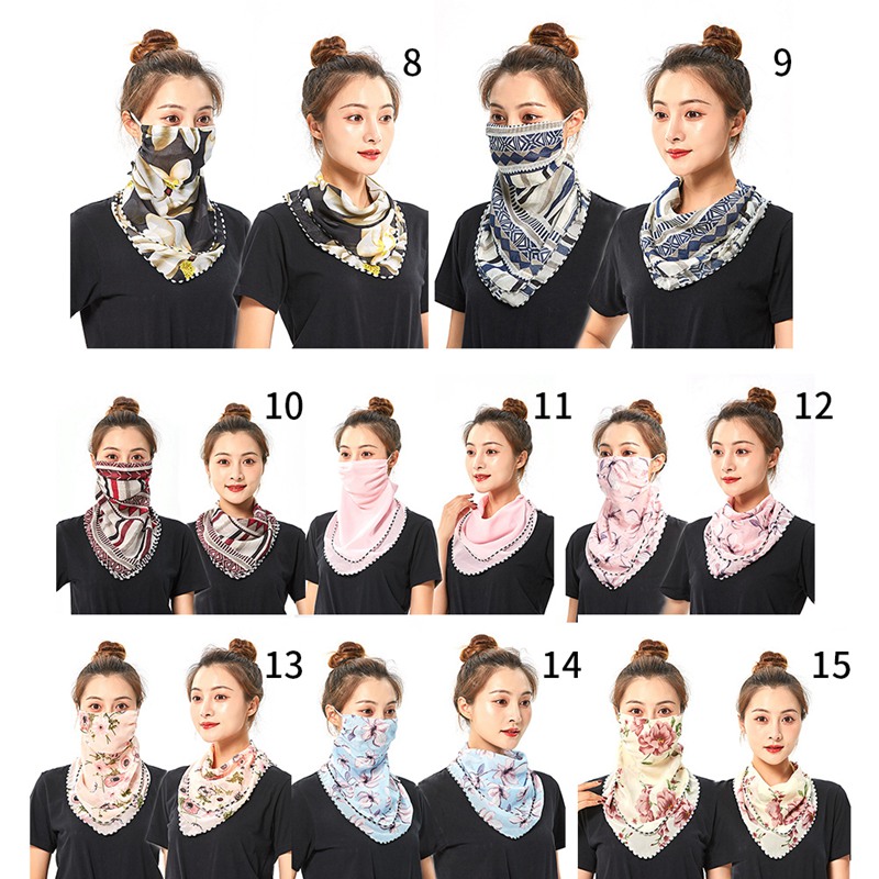 Khẩu trang che mặt và cổ vải chiffon thời trang cho nữ Lanfy1