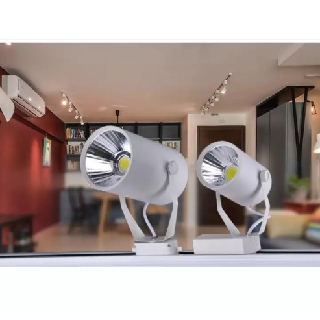 Đèn rọi ray 10W COB vỏ trắng, ánh sáng vàng nắng