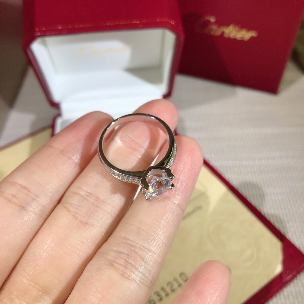 Nhẫn Cưới Bạc S925 2 Carat Đính Kim Cương Nhân Tạo Thời Trang Dành Cho Nữ
