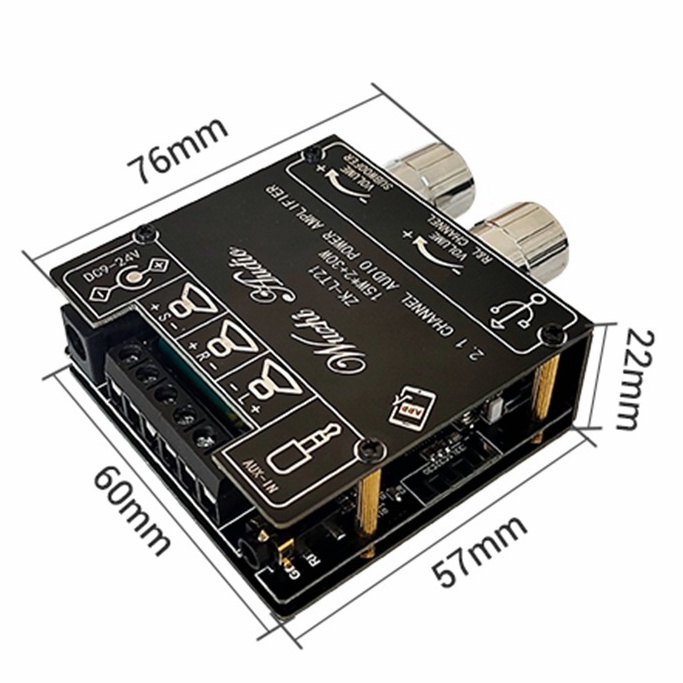Mô đun khuếch đại âm thanh kỹ thuật số DIYMORE ZK-LT21 2.1 kênh 15WX2+30W